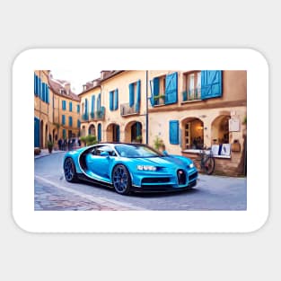 Modern Bugatti in a French village Sticker